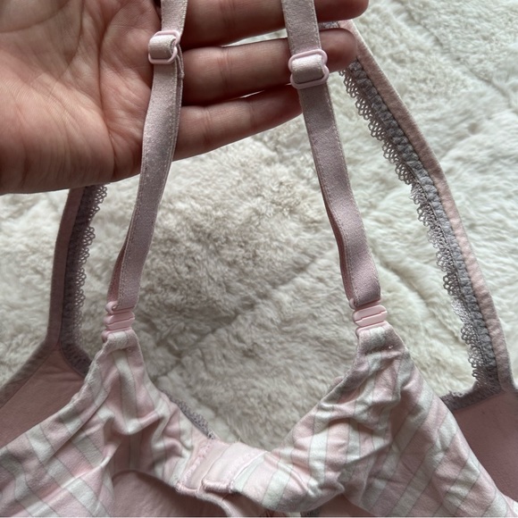 Victoria's Secret | Body By Victoria Pink & Cream Striped Lined Demi | Size 36B - Picture 7 of 10